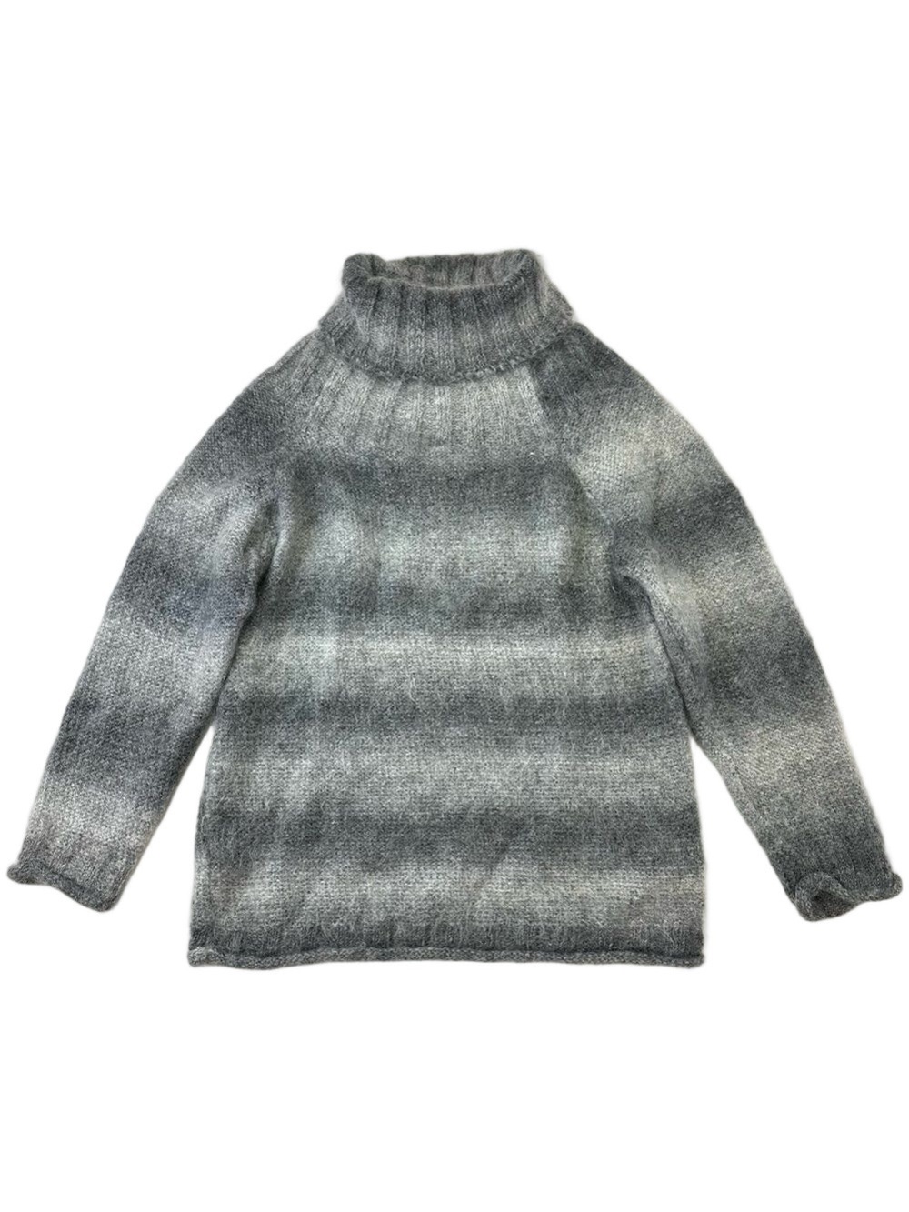 Vintage 90s grey mohair turtleneck sweater Womens ombre